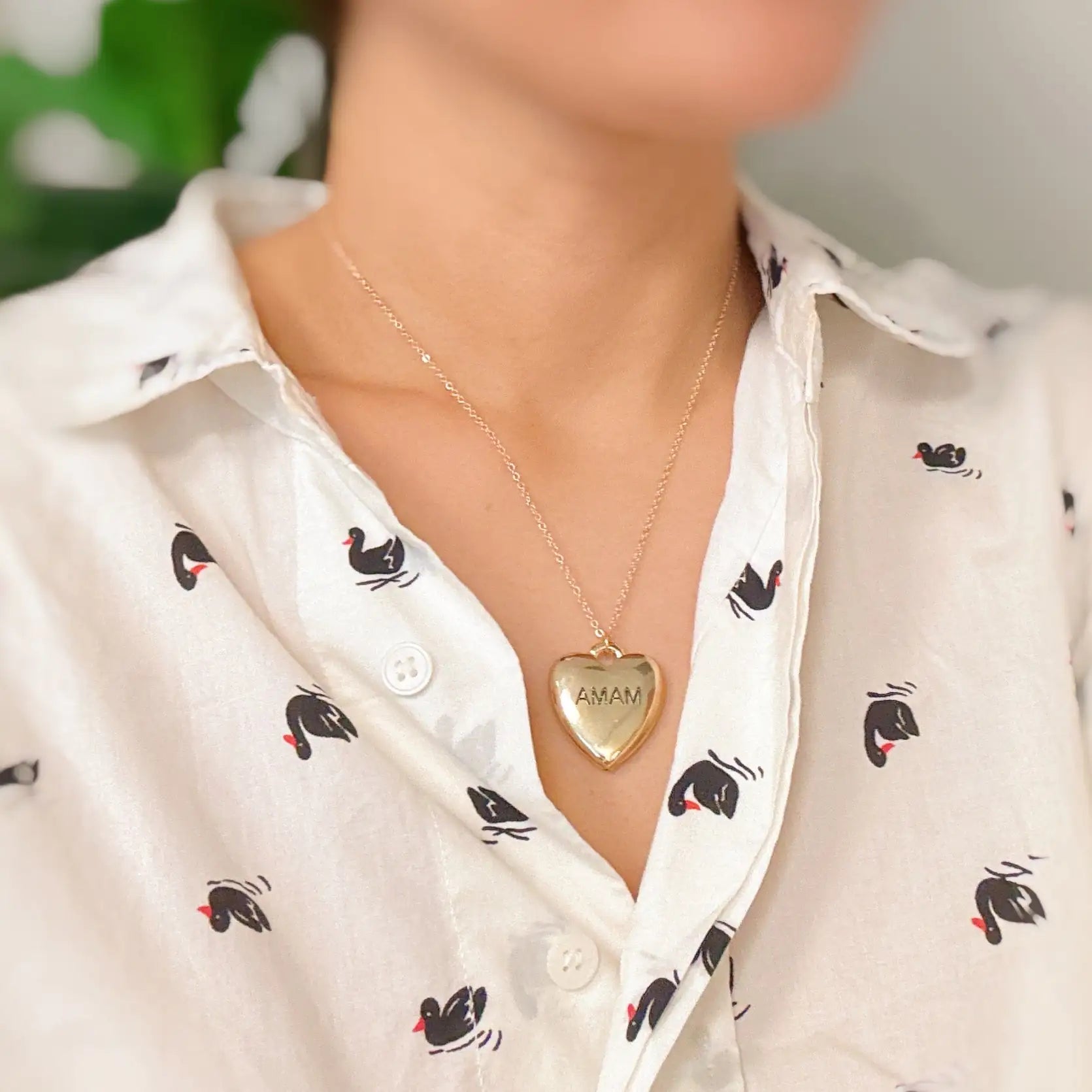 Mama Engraved Heart Necklace