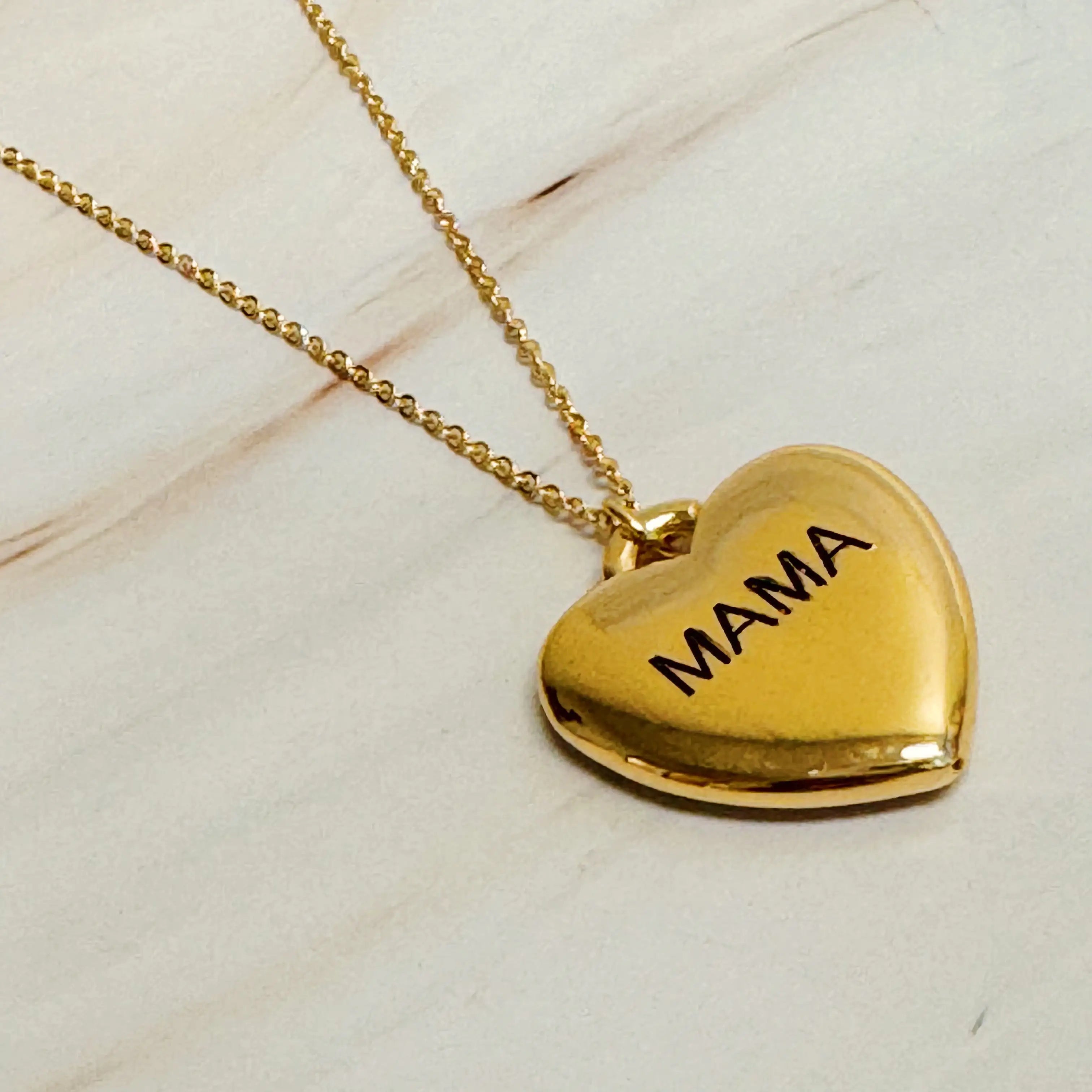 Mama Engraved Heart Necklace