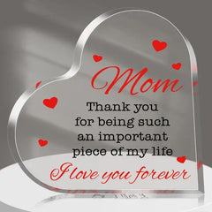Mom Acrylic Heart Plaque