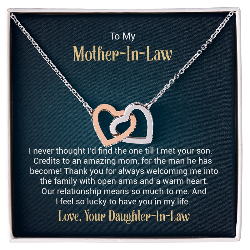 Interlocking Hearts Necklace - For Mother-in-Law