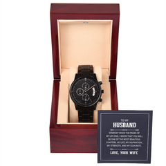 Black Chronograph Watch - To My Husband