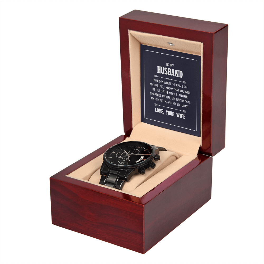 Black Chronograph Watch - To My Husband
