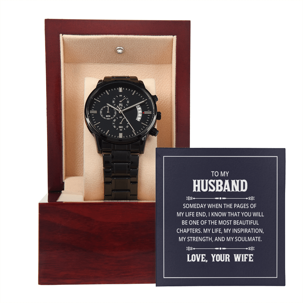 Black Chronograph Watch - To My Husband