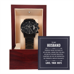 Black Chronograph Watch - To My Husband