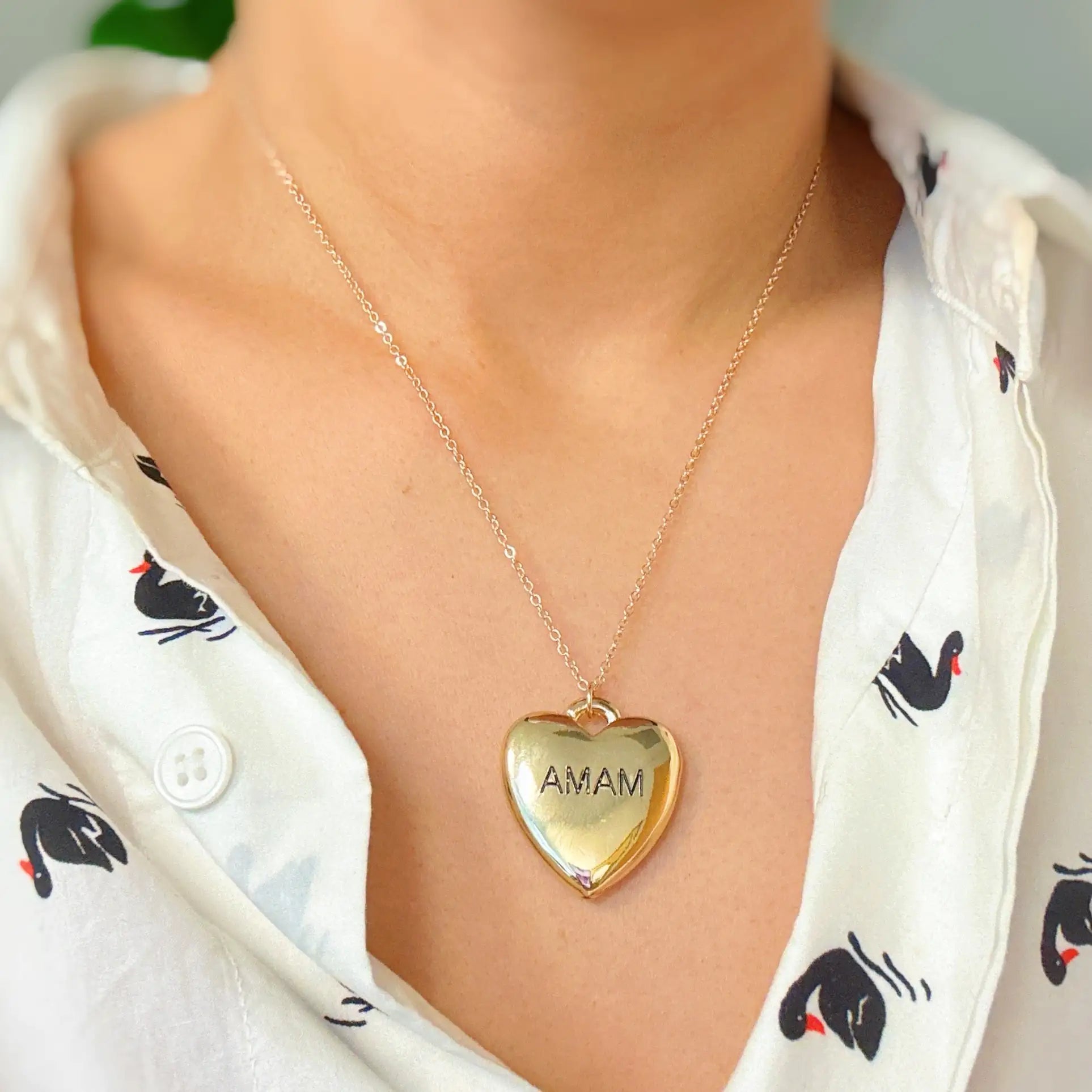 Mama Engraved Heart Necklace