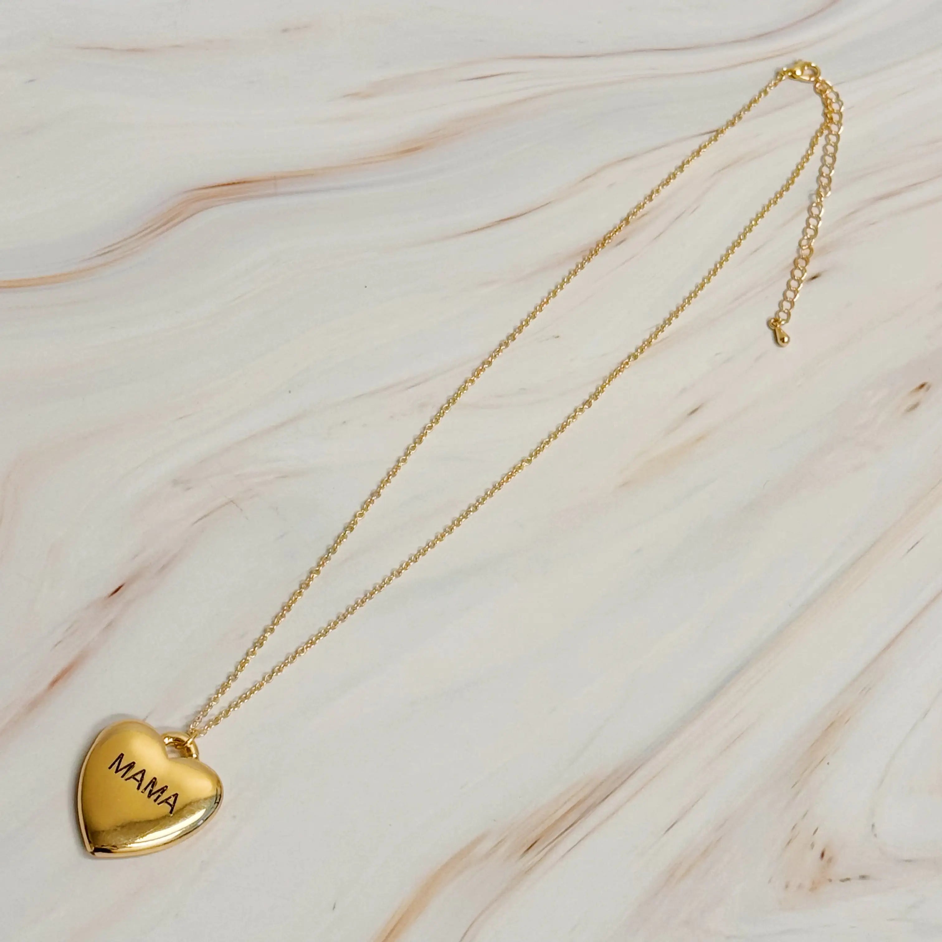 Mama Engraved Heart Necklace