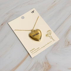 Mama Engraved Heart Necklace