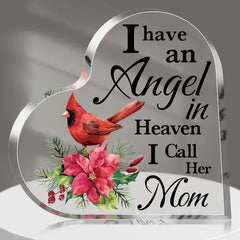 Mom Acrylic Heart Plaque