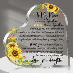 Mom Acrylic Heart Plaque