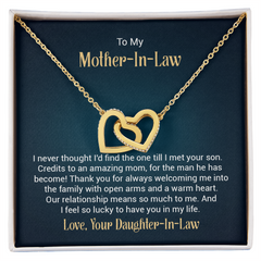 Interlocking Hearts Necklace - For Mother-in-Law
