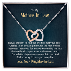 Interlocking Hearts Necklace - For Mother-in-Law