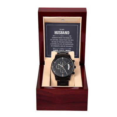 Black Chronograph Watch - To My Husband