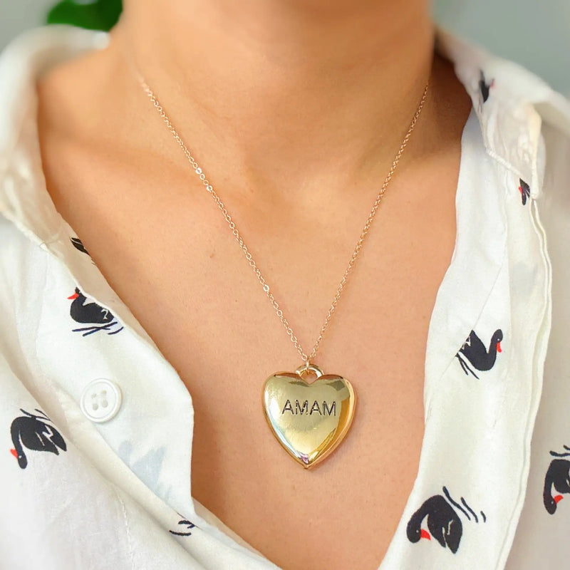 Mama Engraved Heart Necklace