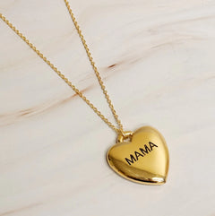 Mama Engraved Heart Necklace