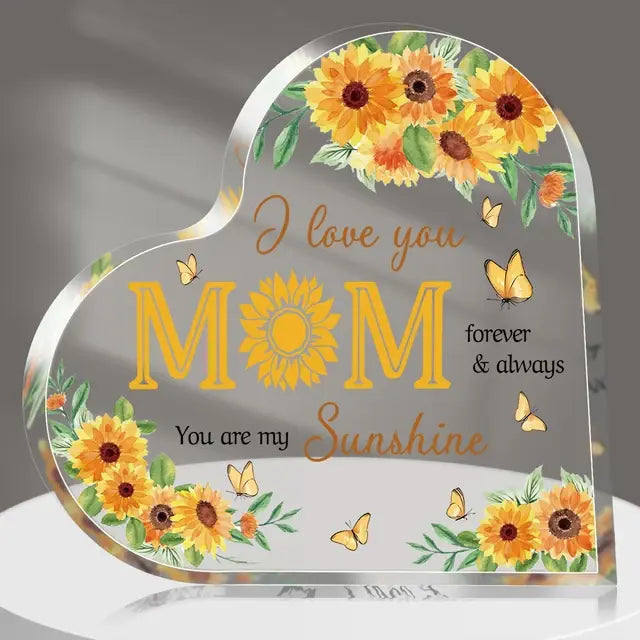 Mom Acrylic Heart Plaque
